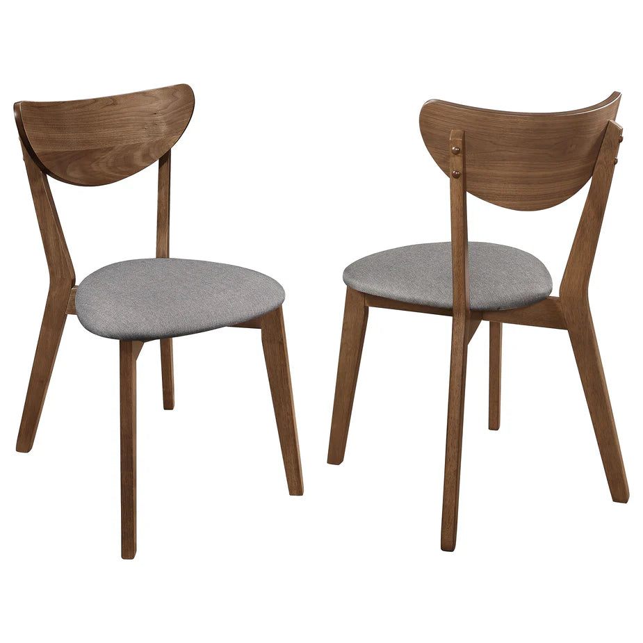 Alfredo Upholstered Dining Chairs Grey and Natural Walnut CO-108082