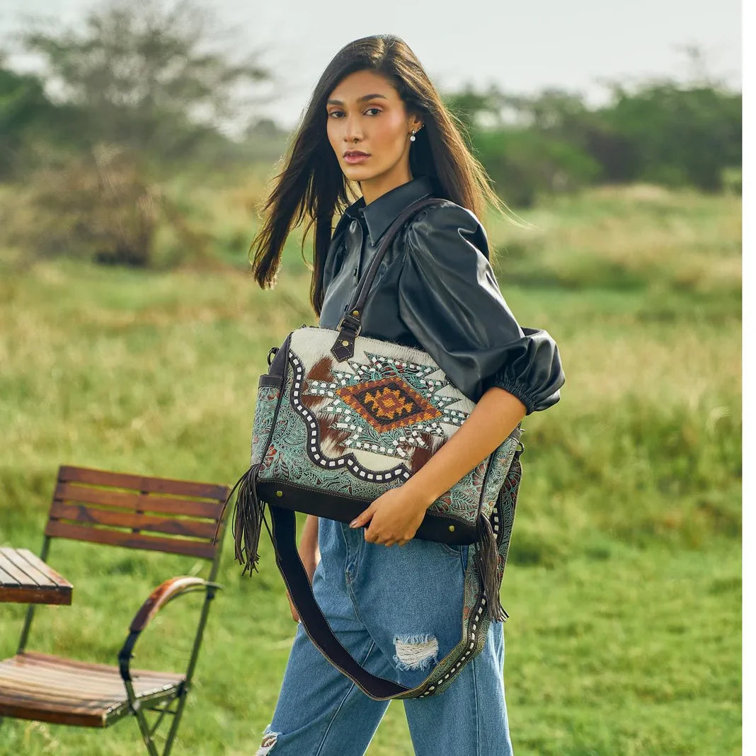 Flamenco Cowhide & Leather Concealed Carry Shoulder Crossbody Purse Hand Crafted Myra Bag NEW MY-S-3949