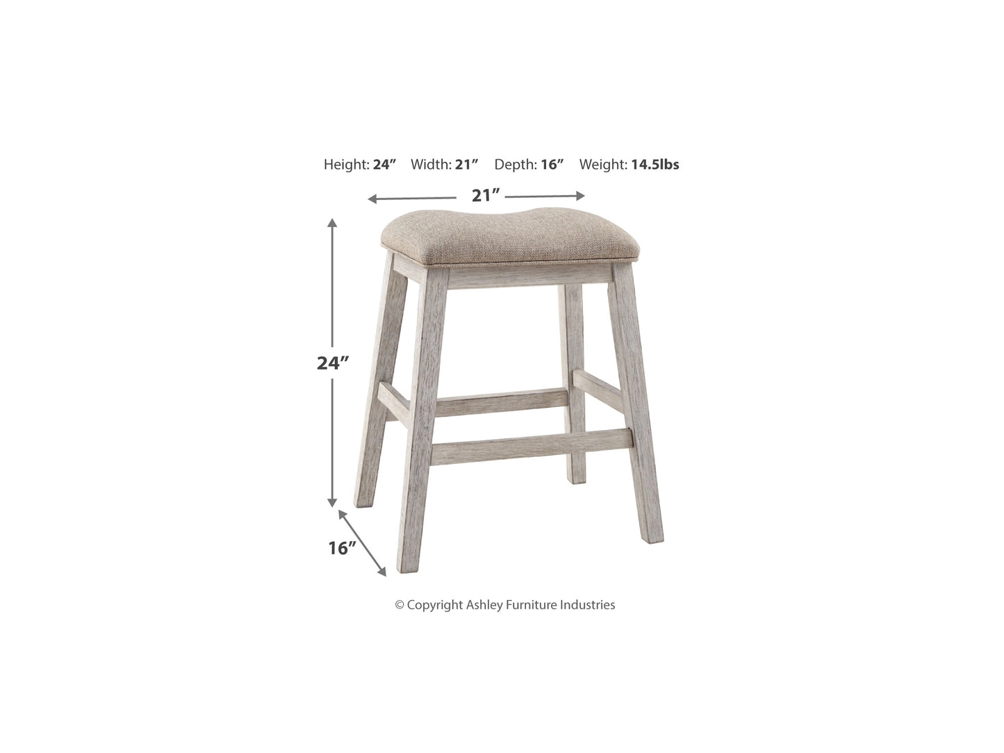 Skempton Counter Height Backless Bar Stool with Upholstered Seat AY-D394-024
