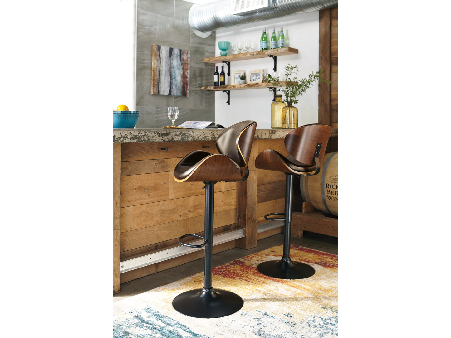 Bellatier Adjustable Height Bar Stool with Contoured Back and Seat AY-D120-530