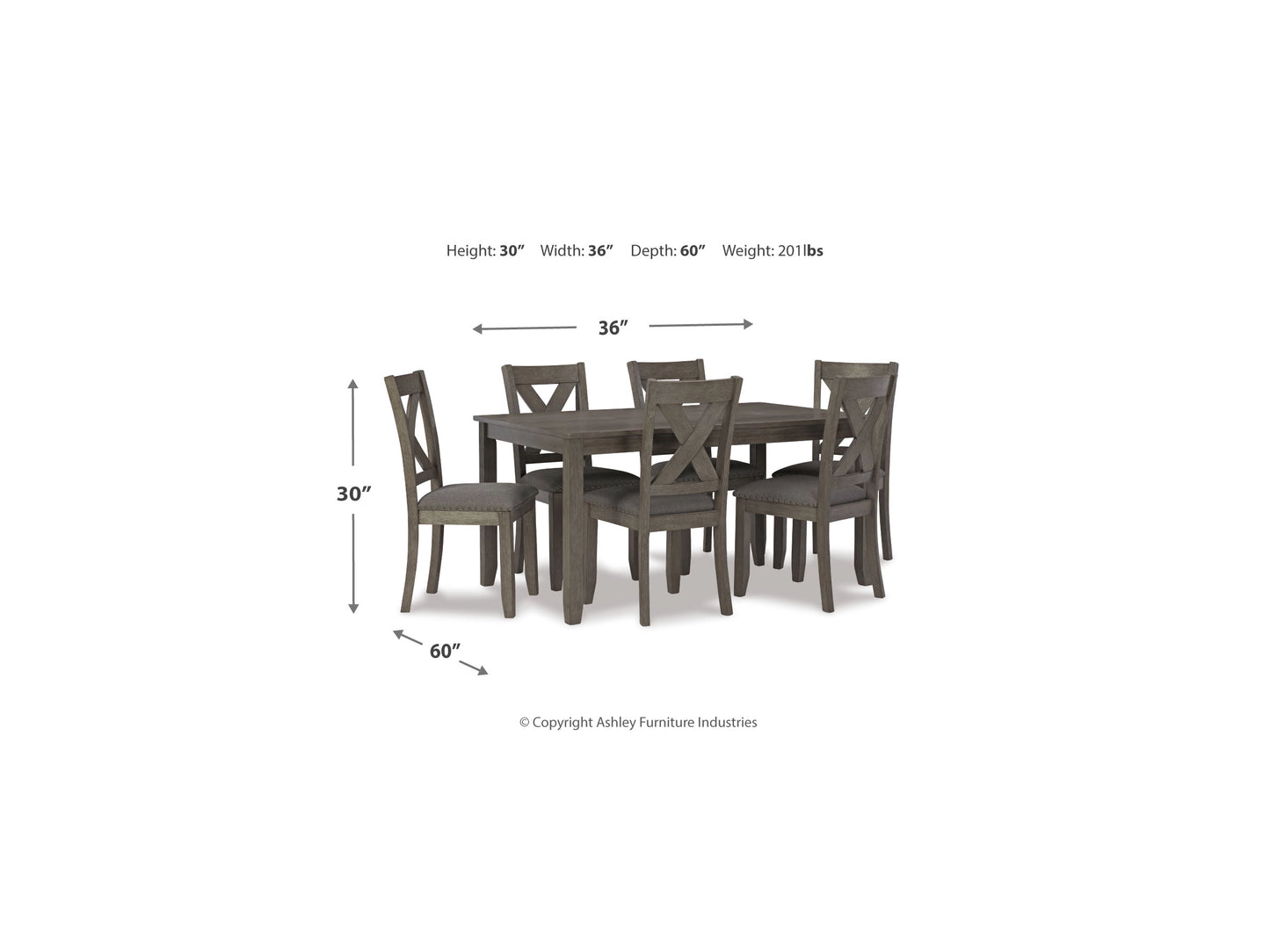 Caitbrook Dining Table and 6 Chairs Set AY-D388-425