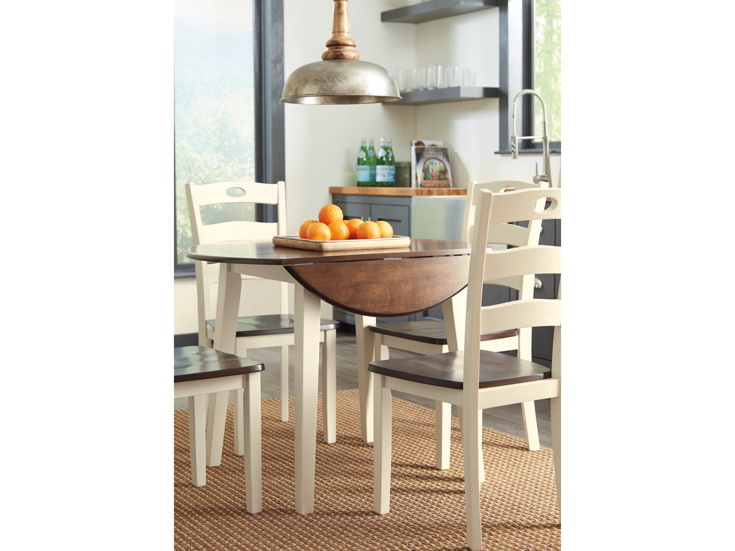 Woodanville Dining Drop Leaf Table w/ 4 chairs SET AY-D335-154