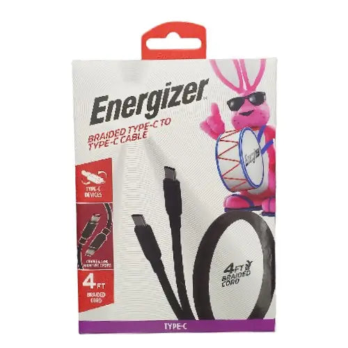 Energizer 4ft Type C To Type C Cable Black MW-NGTC4BK