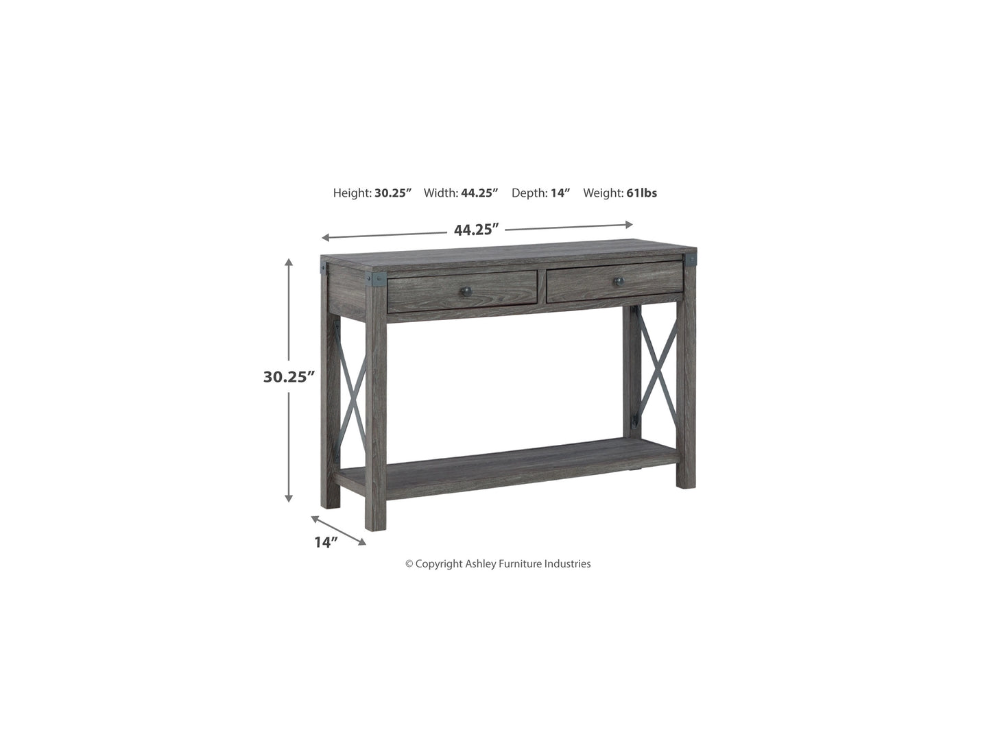 Freedan 2 Drawer Sofa/Console Table AY-T175-4