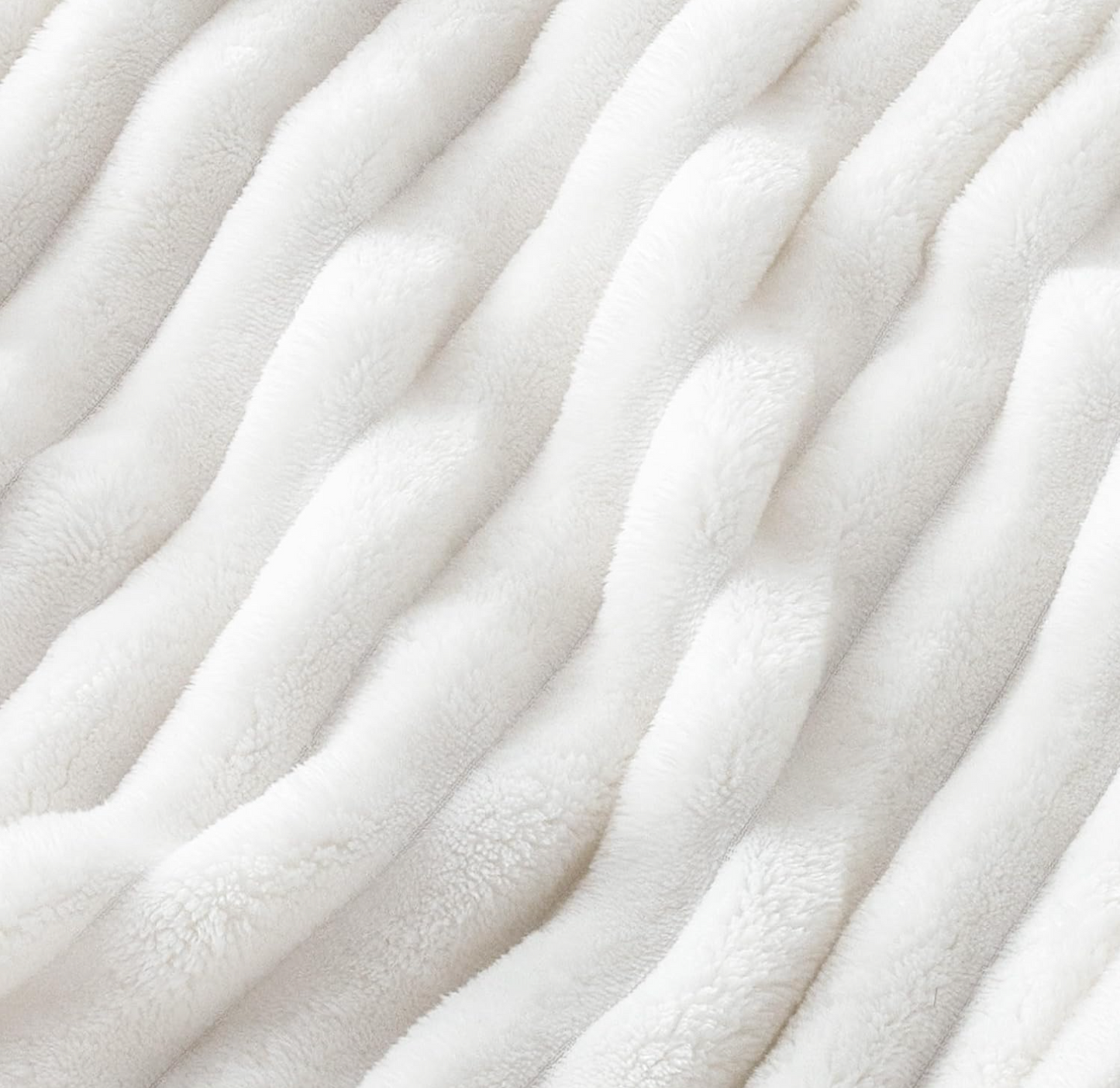 White Fleece Throw Blanket Super Soft Cozy Blanket White 50x60 Inches ZA-420001