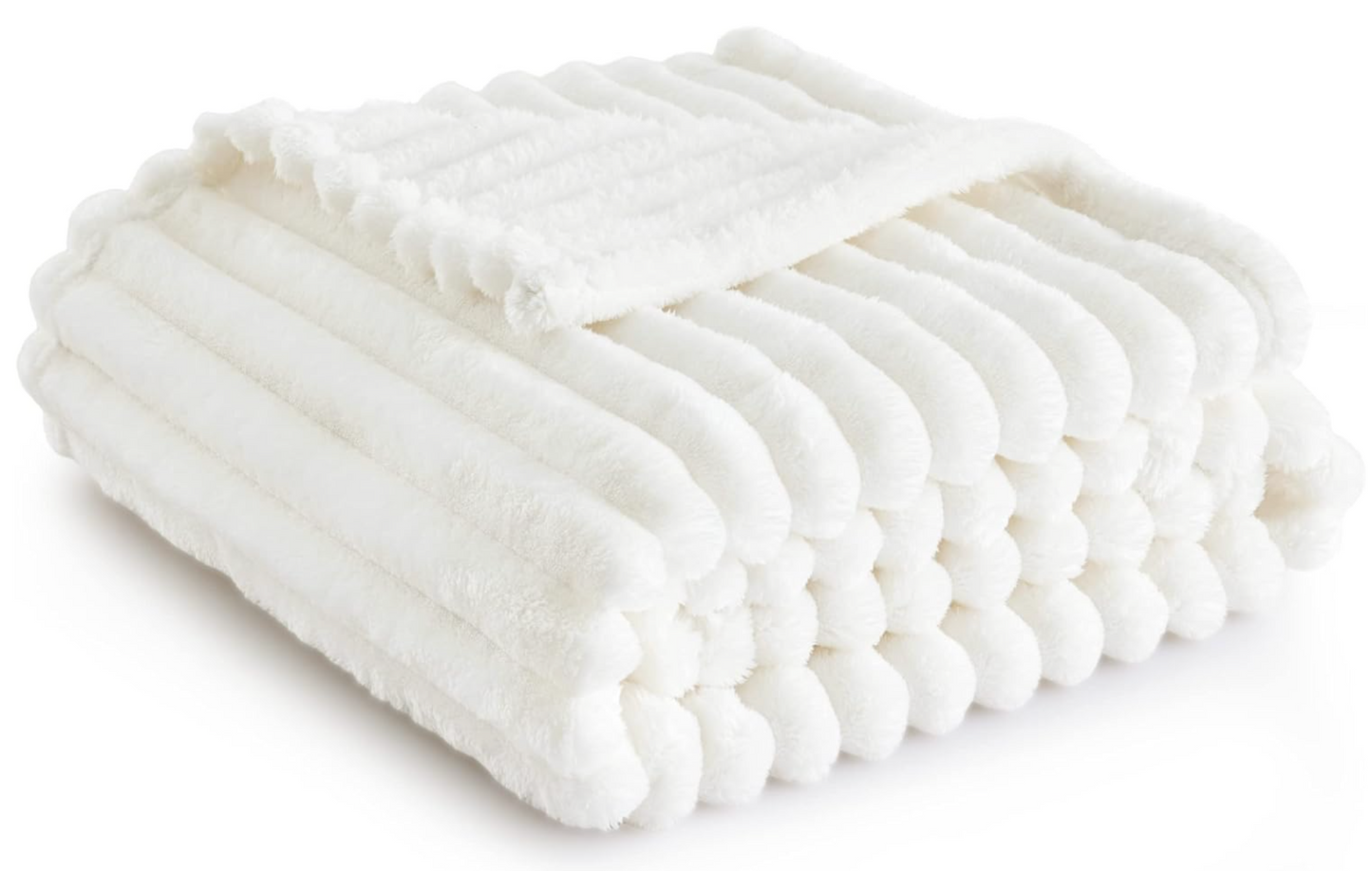 White Fleece Throw Blanket Super Soft Cozy Blanket White 50x60 Inches ZA-420001