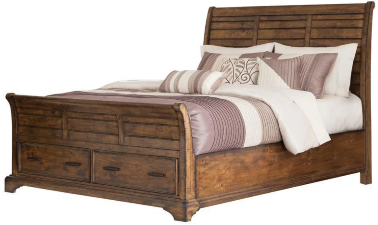 Elk Grove California King Storage Bed Vintage Bourbon
