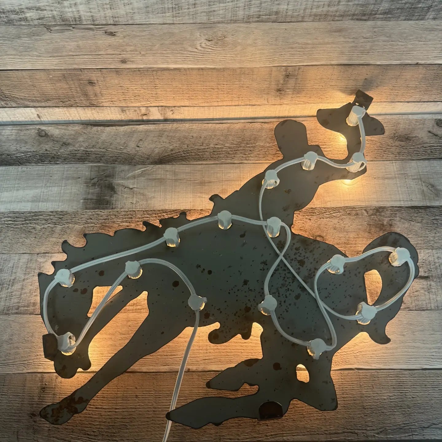 Wyoming Bronc Lighted Marquee Rodeo Western Lighted Gift UI-ML-Wyo Bronc