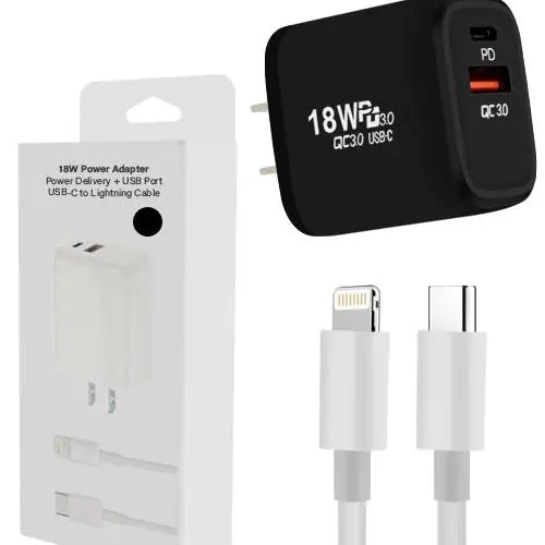 18W Pd Wall Charger with Usb Port and Pd Cable 3ft MW-MW8184