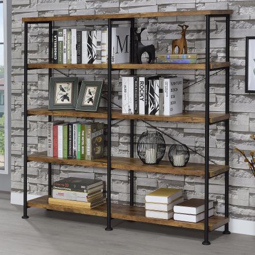 Analiese 4-Shelf Open Bookcase Antique Nutmeg CO-801543