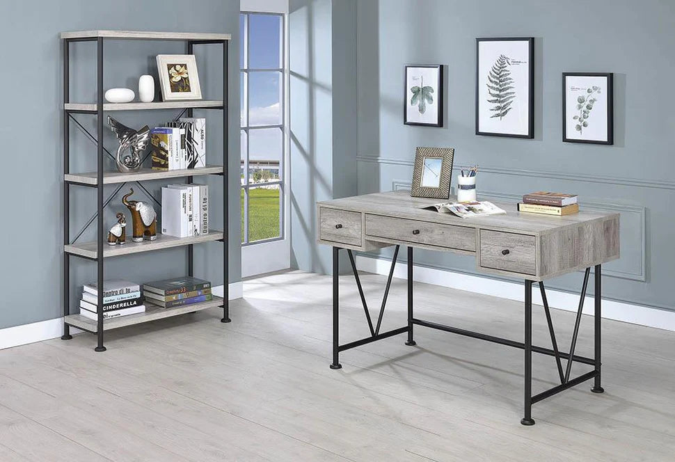 Analiese 4-shelf Bookcase Grey Driftwood CO-801546