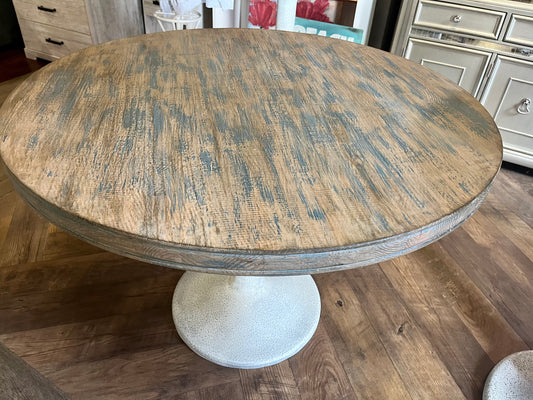 Sadie 42" round wood table top antique blue NE-1210379