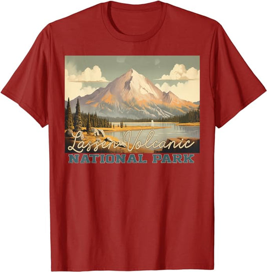 Retro Vintage Lassen Volcanic National Park T-Shirt ZA-420003