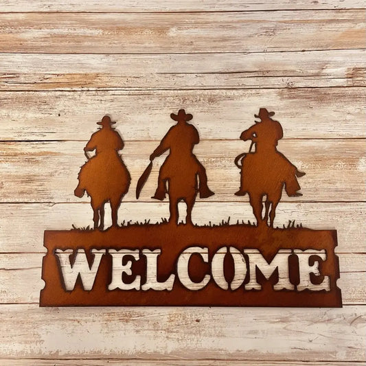 Outlaw Cowboys Horizontal Welcome Rustic Western Sign UI-HSW-Outlaws