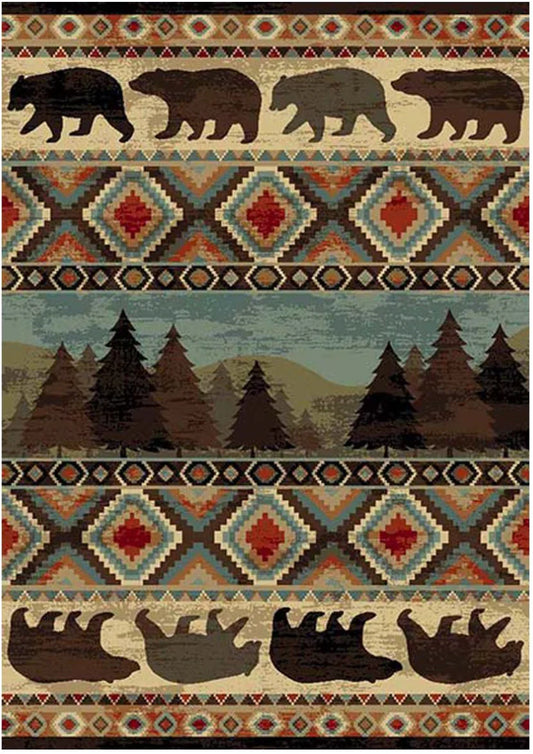 Persian Weavers Wilderness 749 bear rug 8x10 NEW PW-WD-7498x10 Wild-749