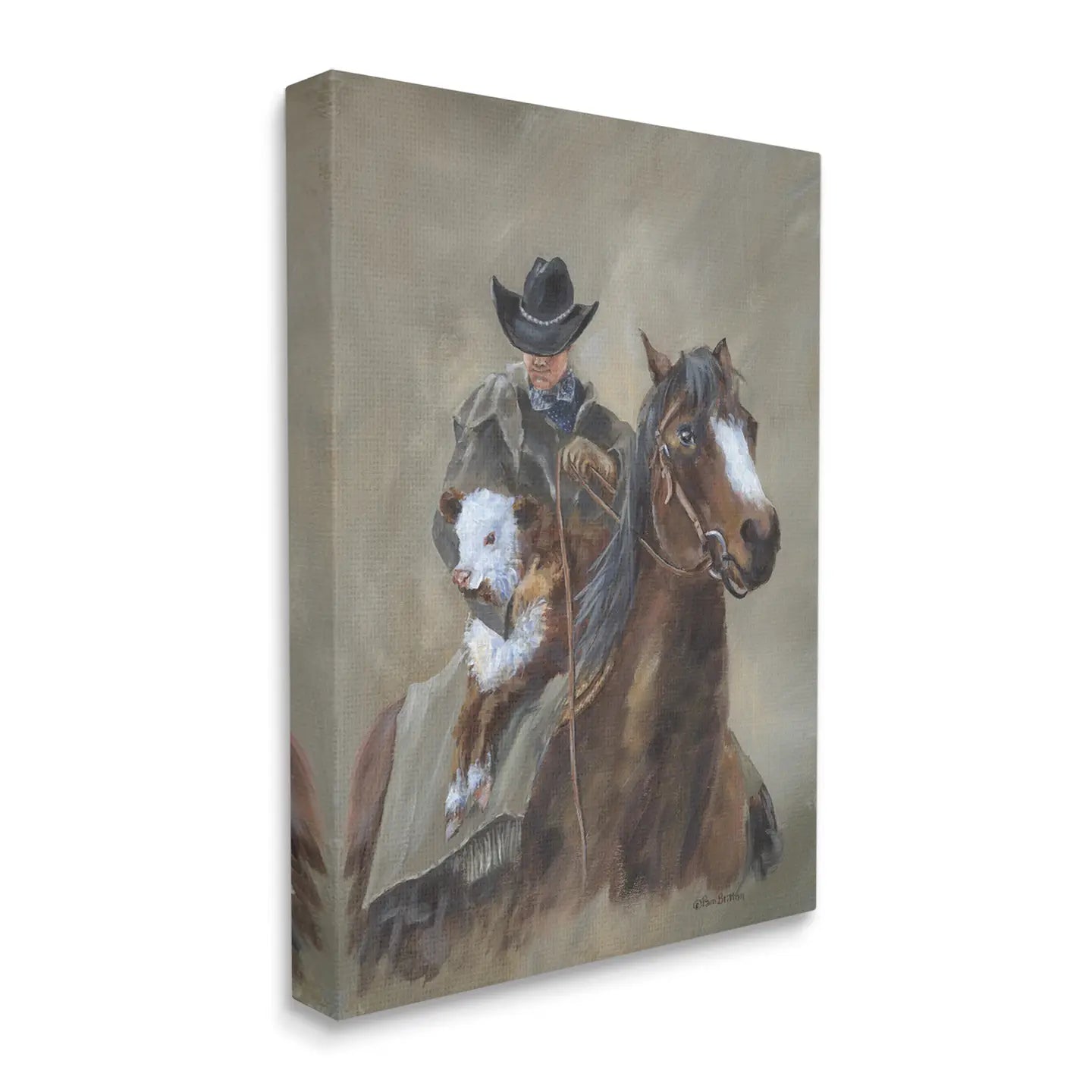 Ranch Cowboy Western Horse Canvas Art SI-at-688_cn_24x30