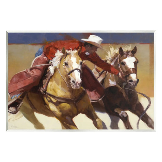 Rodeo Cowboy Painting Plaque Art SI-ax-156_wd_13x19