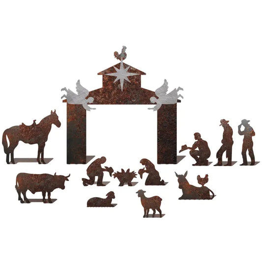 Rustic Metal Western Nativity, Christmas RF-NATIVITY3