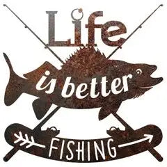 Rustic Metal "Life Is Better Fishing" Sign RF-LBFISH-SIGN