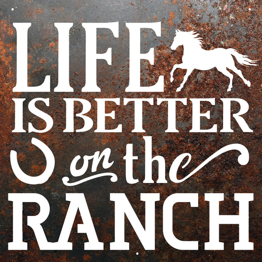 Rustic Metal "Life Is Better On the Ranch" Sign RF-LBRANCH-SIGN