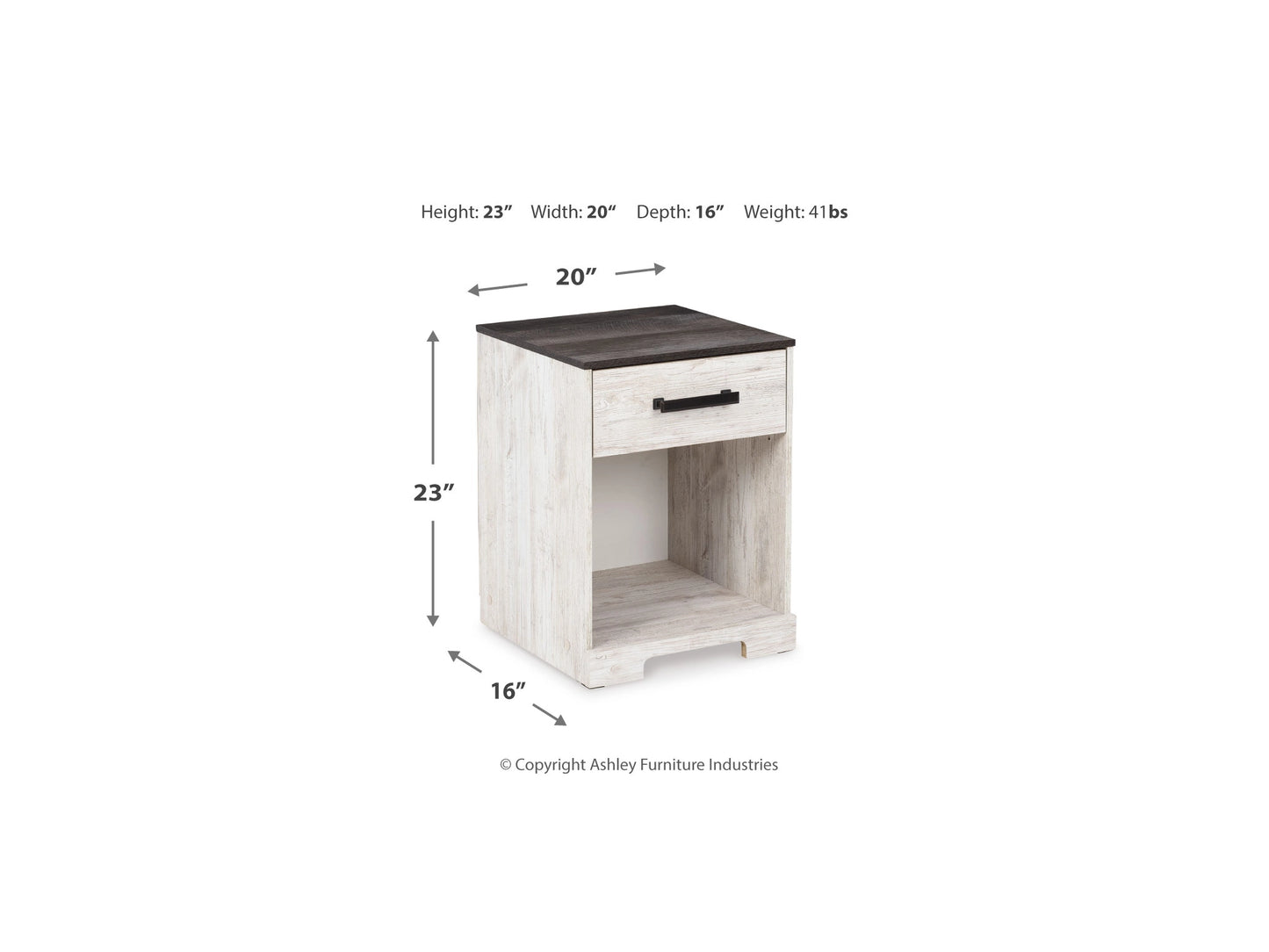 Shawburn 20" 1 Drawer Nightstand AY-EB4121-291