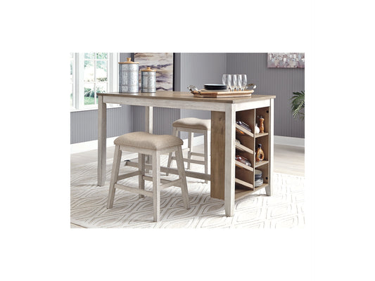 Skempton Counter Height Dining Table with Built-In Wine Rack and Shelves AY-D394-32