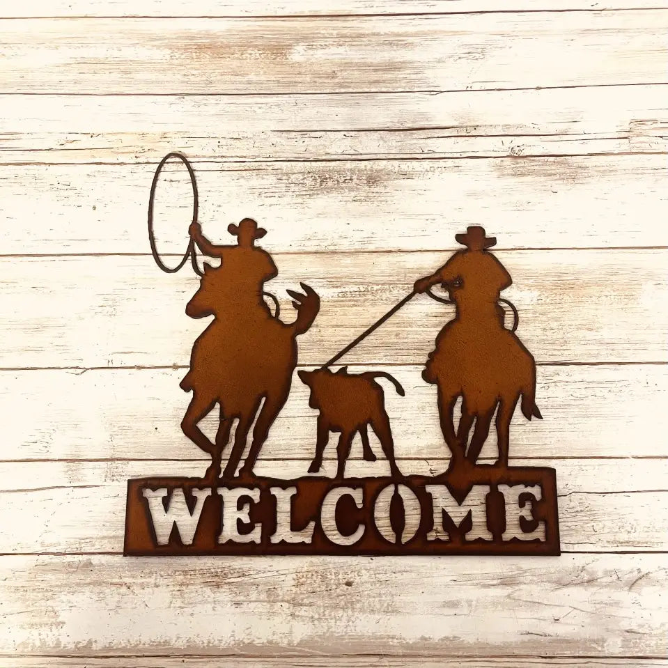 Team Roper Horizontal Welcome Rodeo Sign UI