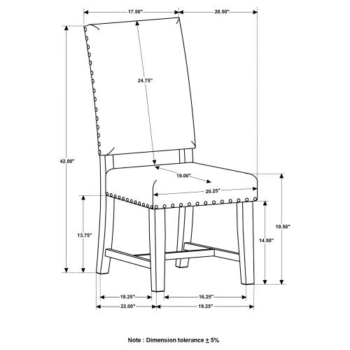 Twain Upholstered Dining Side Chair Warm Grey CO-109142