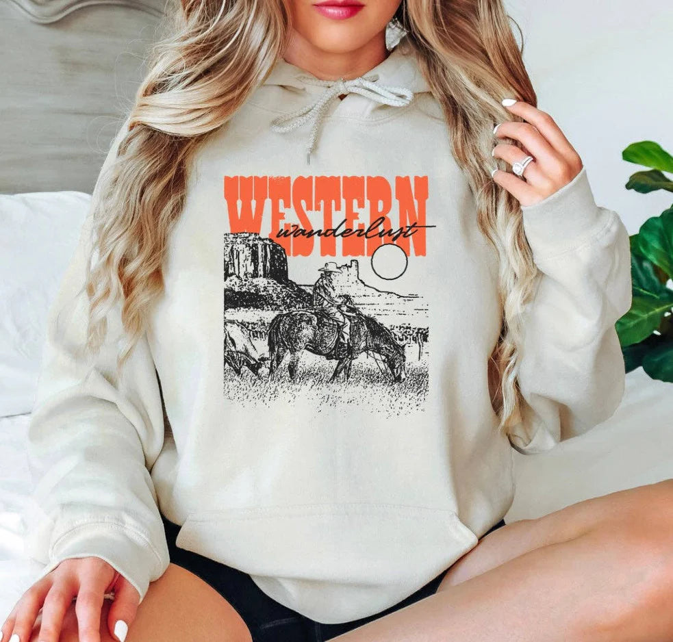 Wanderlust Hoodie: Large / Light grey