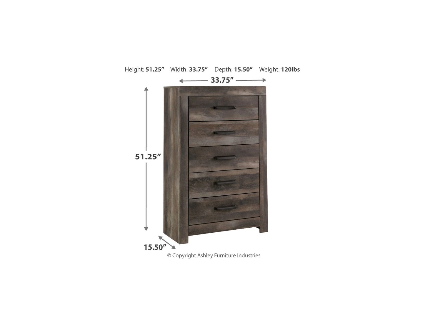 Wynnlow Chest of Drawers 5-Drawer Dresser NEW AY-B440-46