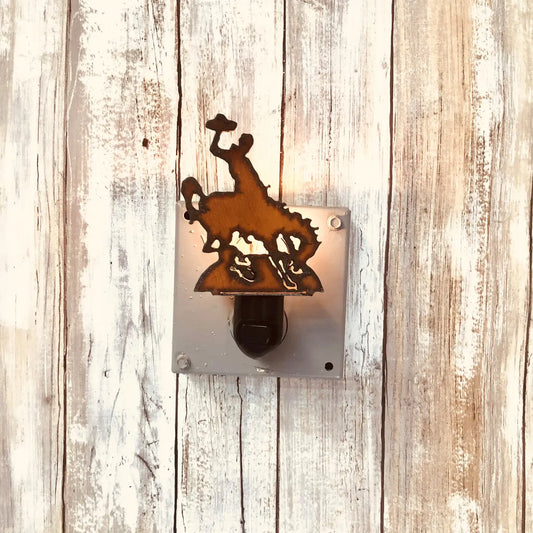 Wyoming Bronc Rider Western Rustic Image Nightlight UI-NLI-RR149