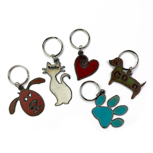 Keychain Pet Dog Cat Paw Recycled Metal Pet Store Gifts USA IJ-52106